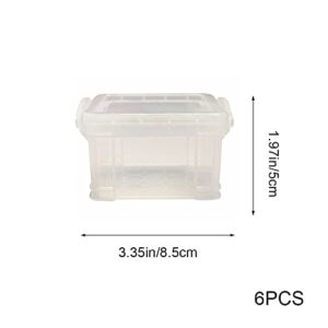 AOTISBAO 6 Pcs Mini Storage Boxes Plastic Storage Stackable Boxes with Lid Plastic Organiser Boxes for Organizing Snacks Toys