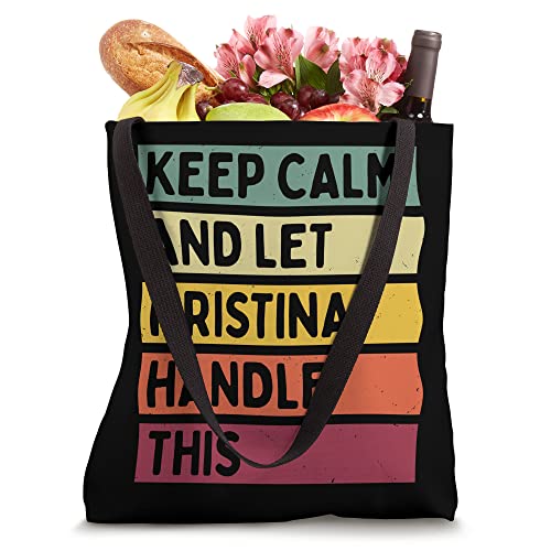 Keep Calm And Let Kristina Handle This Funny Quote Retro Tote Bag