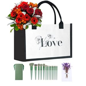 Wvnxnv Canvas Tote Bag, bridesmaid gifts, birthday gifts for women,gifts for women, It's a gift of love for women,Suitable for mom,teachers, friends.It's a necessity for vacations, weddings, trips.