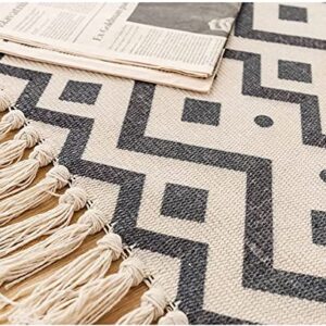 lightlux Moroccan Woven Carpet - Boho Area Rug 5' x 7' for Indoor and Outdoor Use in Large Bedroom and Living Room - Machine Washable and Tribal Farmhouse Collection