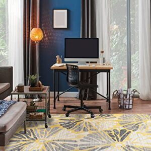 Rugshop Contemporary Circles Stain Resistant High Traffic Living Room Kitchen Bedroom Dining Home Office Area Rug 8'x10' Yellow