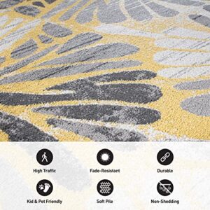 Rugshop Contemporary Circles Stain Resistant High Traffic Living Room Kitchen Bedroom Dining Home Office Area Rug 8'x10' Yellow