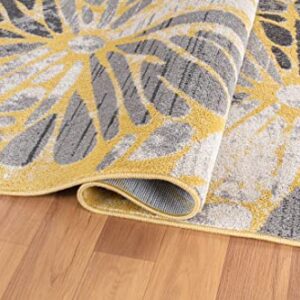 Rugshop Contemporary Circles Stain Resistant High Traffic Living Room Kitchen Bedroom Dining Home Office Area Rug 8'x10' Yellow