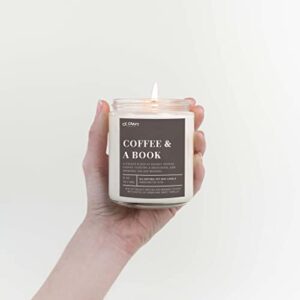 CE Craft Coffee & A Book Scented Candle - Gift for Her, Library Book Candle, Book Lover Gift, Reading Candle, Bookstore Book Lover Reader Bookish Scents for Bibliophiles