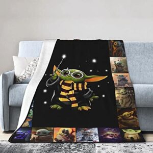 cartoon flannel throw blanket, warm cozy soft lightweight bed blanket for couch sofa bedding living room (yd1, 60″x50″)