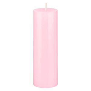 mega candles 1 pc unscented pink round pillar candle, hand poured premium wax candles 2 inch x 6 inch, home décor, wedding receptions, baby showers, birthdays, celebrations, party favors & more