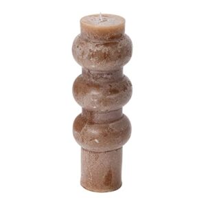 creative co-op unscented totem pillar, cappuccino candles, 3″ l x 3″ w x 9″ h, brown