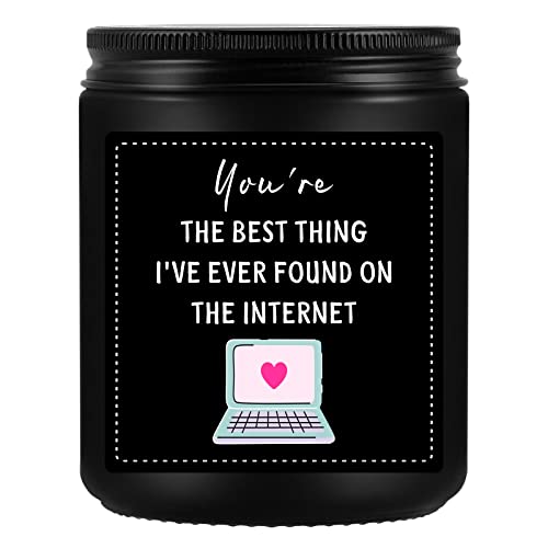 SOGLIM Internet Dating Gifts, Met Online Dating Gifts - Happy One Year Anniversary Boyfriend, Partner Anniversary - Gifts for Wedding Anniversary Husband, Wife, Girlfriend - Romantic Candles