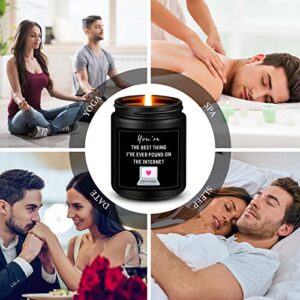 SOGLIM Internet Dating Gifts, Met Online Dating Gifts - Happy One Year Anniversary Boyfriend, Partner Anniversary - Gifts for Wedding Anniversary Husband, Wife, Girlfriend - Romantic Candles