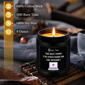 SOGLIM Internet Dating Gifts, Met Online Dating Gifts - Happy One Year Anniversary Boyfriend, Partner Anniversary - Gifts for Wedding Anniversary Husband, Wife, Girlfriend - Romantic Candles