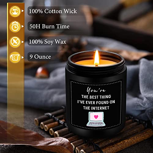 SOGLIM Internet Dating Gifts, Met Online Dating Gifts - Happy One Year Anniversary Boyfriend, Partner Anniversary - Gifts for Wedding Anniversary Husband, Wife, Girlfriend - Romantic Candles