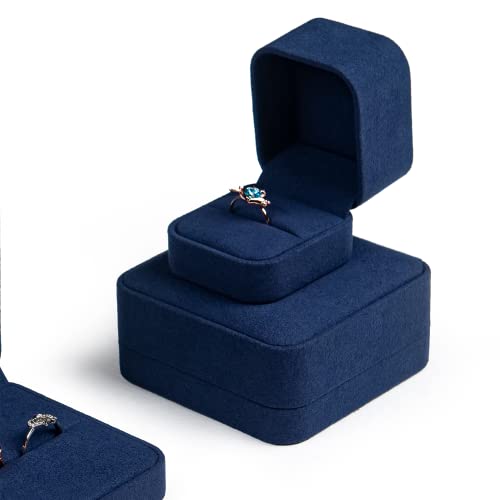 Aiigistar Ring Box, Single Jewelry Ring Box, All Wrapped With Microfiber Leather for Proposal,Wedding Ceremony,Ring Box for Men(Blue)
