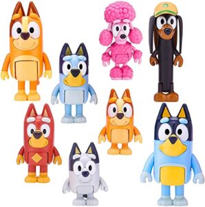 wise friends wolfs family toys playset of 8 pcs, wolves action figures family and friends: articulated toy set; bingo, bandit (dad), chilli (mum), coco, snickers, rusty and muffin official collectabl