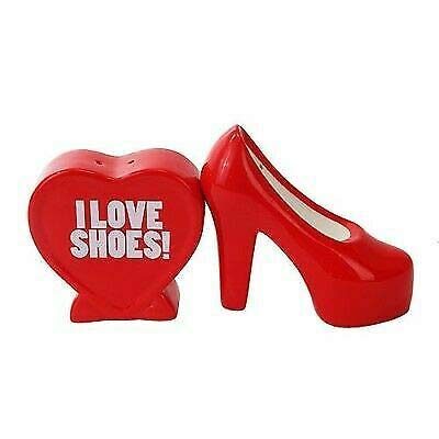 Set Of 1 I Love Heels Ceramic Magnetic Salt Pepper Shakers