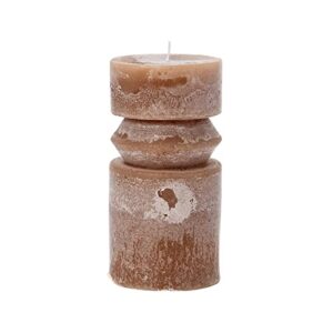 Creative Co-Op Unscented Totem Pillar, Cappuccino Candles, 3" L x 3" W x 6" H, Brown