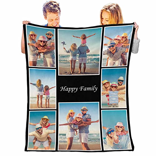 Customized Blankets with Personalized Picture Collage , Soft ,Using My Own Photos Custom Gifts for Christmas, Dad, Mom, Family, Friends, Couples, Dogs 40x30inch