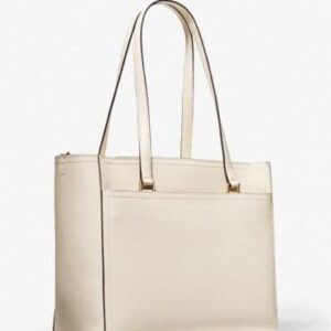 Michael Kors Maisie Large Pebbled Leather 3/1 Tote Bag (Light Cream)