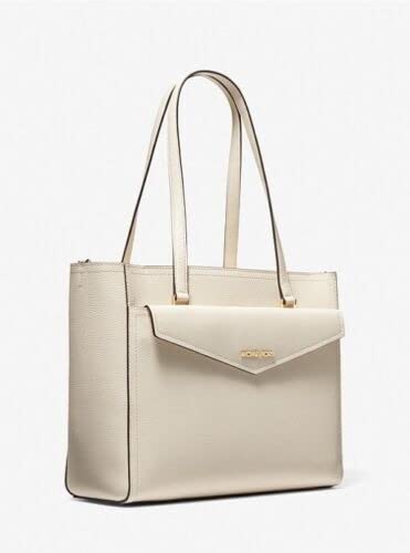 Michael Kors Maisie Large Pebbled Leather 3/1 Tote Bag (Light Cream)