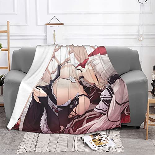 Azur Lane Throw Blanket Anime Pattern Super Soft Premium Silky Flannel Lightweight Warm Blankets for Couch Sofa Bed Camping 80"x60"