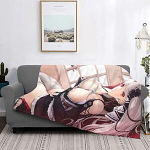 Azur Lane Throw Blanket Anime Pattern Super Soft Premium Silky Flannel Lightweight Warm Blankets for Couch Sofa Bed Camping 80"x60"