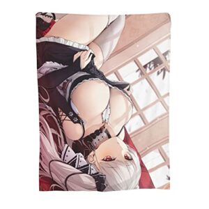 Azur Lane Throw Blanket Anime Pattern Super Soft Premium Silky Flannel Lightweight Warm Blankets for Couch Sofa Bed Camping 80"x60"