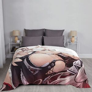 Azur Lane Throw Blanket Anime Pattern Super Soft Premium Silky Flannel Lightweight Warm Blankets for Couch Sofa Bed Camping 80"x60"