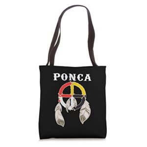 ponca tribe native indian medicine wheel tote bag