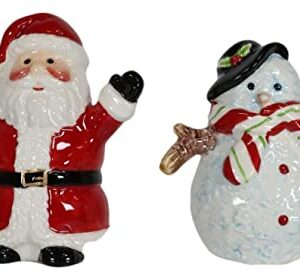 Set Of 1 Santa Claus And Mr Snowman Salt And Pepper Shakers