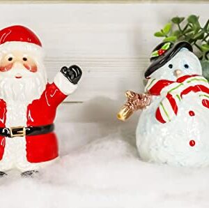 Set Of 1 Santa Claus And Mr Snowman Salt And Pepper Shakers