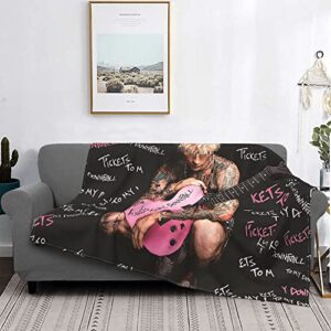 pop singer mgk blanket,soft plush fleece throw blanket, breathable lightweight flannel blankets for sofa bedding living room 50″x40″