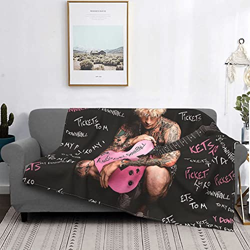 Pop Singer MGK Blanket,Soft Plush Fleece Throw Blanket, Breathable Lightweight Flannel Blankets for Sofa Bedding Living Room 50"X40"