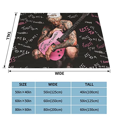 Pop Singer MGK Blanket,Soft Plush Fleece Throw Blanket, Breathable Lightweight Flannel Blankets for Sofa Bedding Living Room 50"X40"