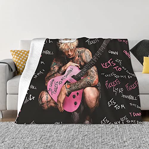 Pop Singer MGK Blanket,Soft Plush Fleece Throw Blanket, Breathable Lightweight Flannel Blankets for Sofa Bedding Living Room 50"X40"