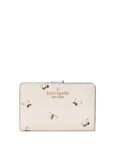 kate spade new york medium compact bifold wallet (bees parchment)