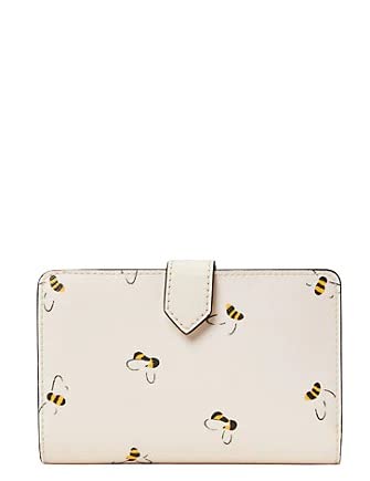 Kate Spade New York Medium Compact bifold Wallet (Bees Parchment)