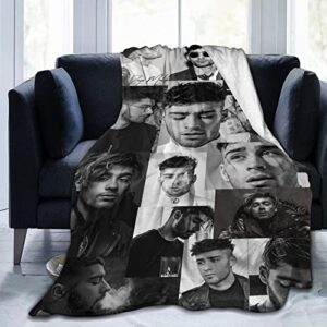 mihood zayn malik collage blanket (3 sizes), warm, lightweight & cozy, super soft & comfy flannel blanket, fleece blanket, microfiber anti-pilling plush blanket for couch, bed, sofa, 80″x60″