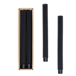 creative co-op unscented hobnail taper box, set of 2, black candles, 1″ l x 1″ w x 10″ h, 2 count