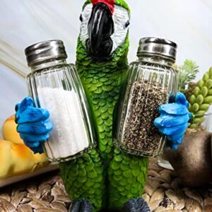 Set Of 1 Tropical Military Macaw Parrot Salt Pepper Shakers