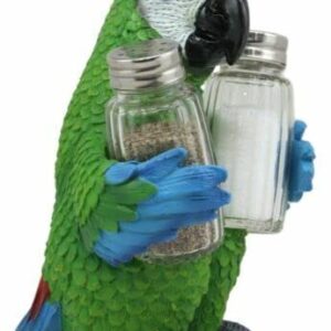 Set Of 1 Tropical Military Macaw Parrot Salt Pepper Shakers