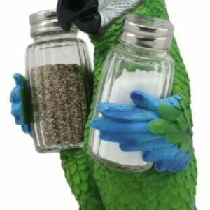 Set Of 1 Tropical Military Macaw Parrot Salt Pepper Shakers