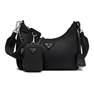 prad classic simple logo multi-function removable shoulder strap black two-in-one mother bag handbag shoulder bag gift for women
