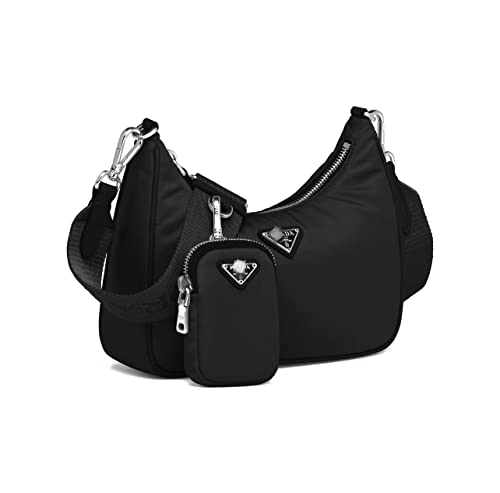 PRAD Classic simple logo multi-function removable shoulder strap black two-in-one mother bag handbag shoulder bag gift for women