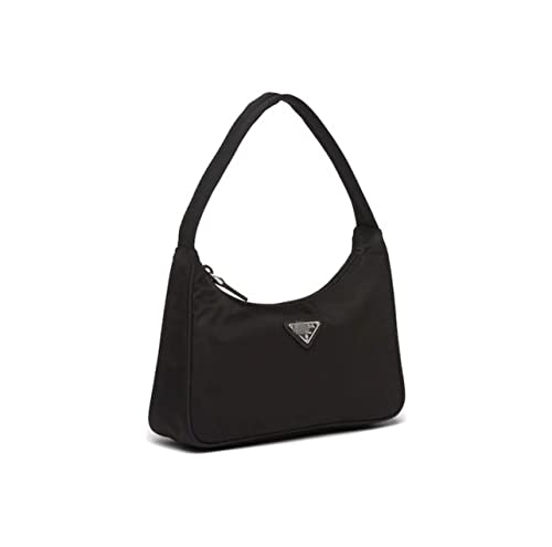 PRAD Nylon Handbag Classic Silver Buckle Triangle Label Black One Shoulder Underarm Mini Tote Gift For Women