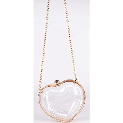 Rejolly Clear Acrylic Clutch Evening Purse Heart Shaped Bags for Women Transparent Novelty Small Mini Handbag Crossbody Bag