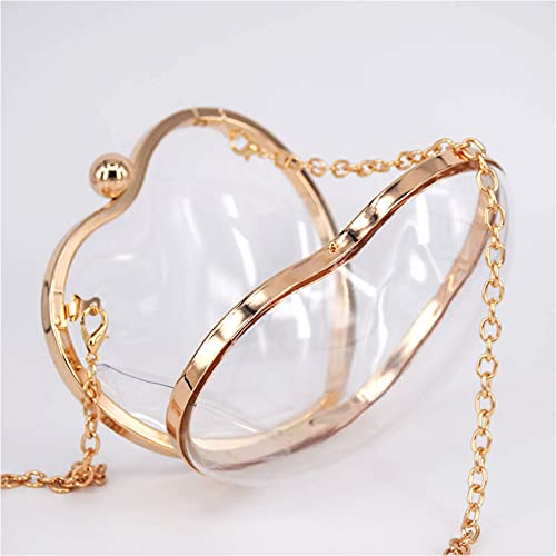 Rejolly Clear Acrylic Clutch Evening Purse Heart Shaped Bags for Women Transparent Novelty Small Mini Handbag Crossbody Bag