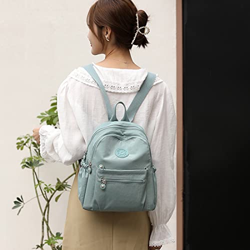 Asimtry Mini Backpack Purse for Women, Lightweight Nylon Girls Small Backpacks School Bookbag Casual Tiny Backpack Travel Daypack Women's Clutch Handbag, Gifts for Her - Green