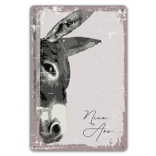 Funny Bathroom Donkey Quote Metal Tin Sign Wall Decor Retro Nice Bathroom Sign for Home Decor Gifts