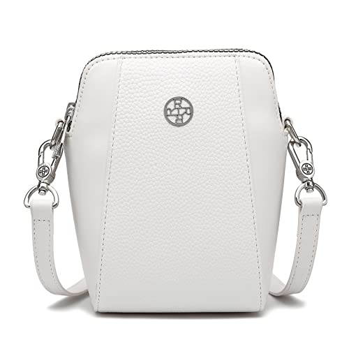 HOZYU Small crossbody wallet Phone bag and Purses for women crossbody bag (White)