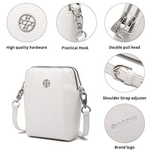 HOZYU Small crossbody wallet Phone bag and Purses for women crossbody bag (White)