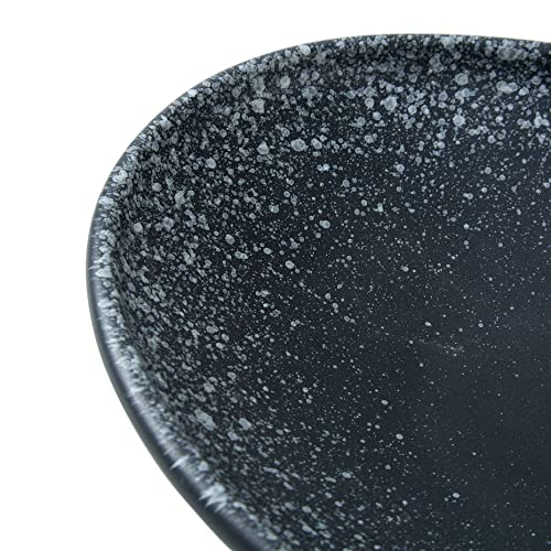 VOMANA Oval Ceramic Decorative Bowl, Key Dish for Entryway Table, Small Home Decor Accent, Ring Holder Jewelry Tray, Trinket Tray for Office Home Decor Gift (10'' Snowflake Gray without Glaze Layer)